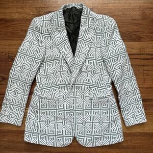 Frere Women’s Textured Cotton Jacket geometric brocade BLAZER